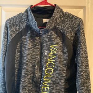 Black and grey with white tones zip sweater